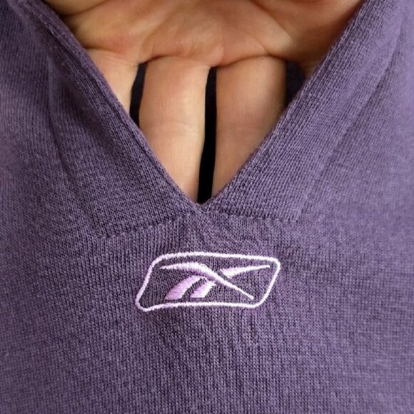 Reebok Women's Purple Pink Pullover Hoodie Sweatshirt Front Pocket Fleece Size M - Picture 6 of 13
